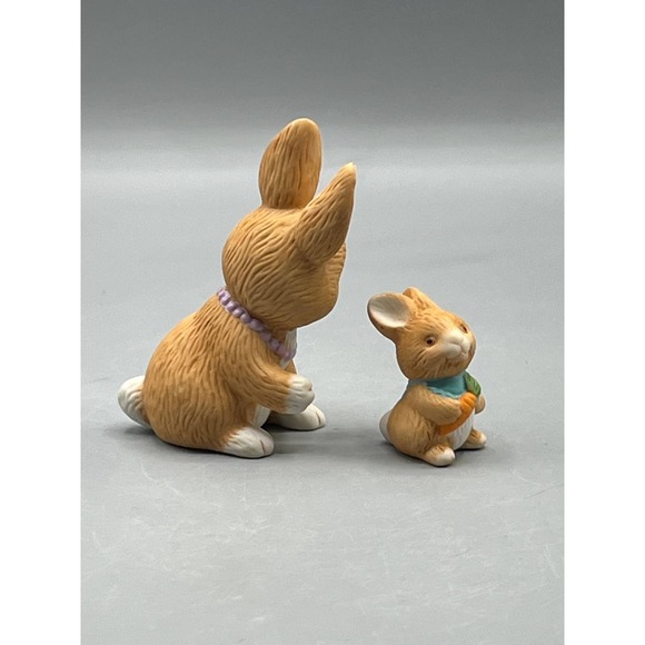 Vintage Avon "Mother's Love" Bunny Rabbit Figurines 1990s Brown Rabbits - Picture 5 of 7